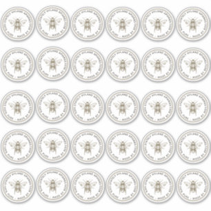 2-inch vinylason  bijenhoningetiket sticker