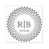 2 Initiaal Monogram Rond gestippeld Lijst #3CA Zelfinktende Stempel (Design)