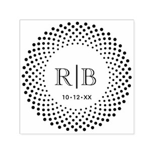 2 Initiaal Monogram Ronde Gestippelde Frame #3CA Zelfinktende Stempel