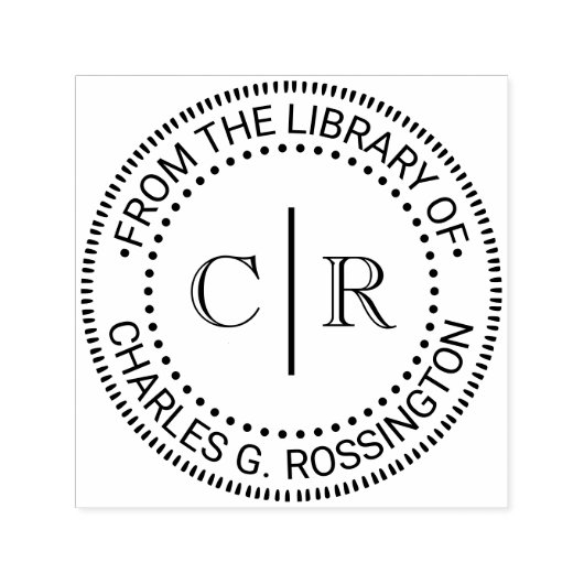 2 Initieel Monogram #2 Vrt Afstandsbibliotheek Boe Zelfinktende Stempel (Design)