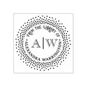 2 Initieel Monogram Gestippeld Frame #2CA Biblioth Rubberstempel (Afrduk)