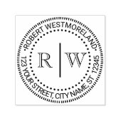 2 initiële monogram #2 verticale afstandsnaam adre zelfinktende stempel (Design)