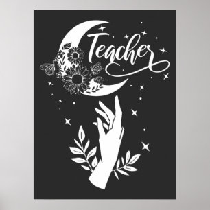 2- Inspirerend leraar sjirt, minimalistische leraa Poster