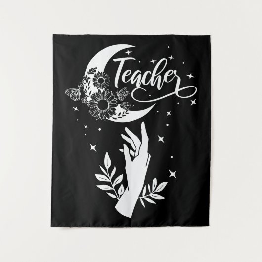 2- Inspirerend leraar sjirt, minimalistische leraa Wandkleed (Voorkant)