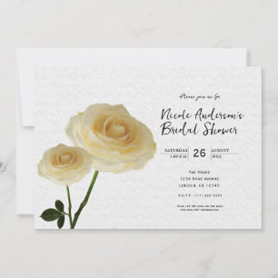 2 Invitations de douche nuptiale Roses peintes en
