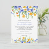 #2 Invitations de Fleurs sauvages jaunes bleus Aqu (Debout devant)