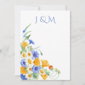 #2 Invitations de Fleurs sauvages jaunes bleus Aqu (Dos)