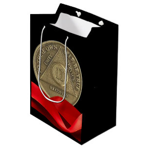 2 jaar AA Jubileum Coin Red Ribbon Medium Cadeauzakje