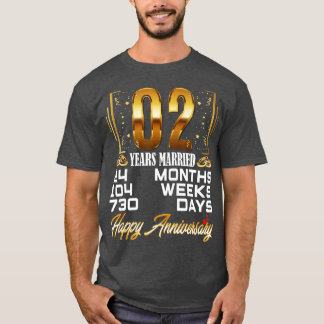 2 jaar gehuwd Funny 2nd Wedding Jubileum T-shirt