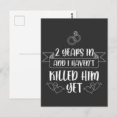 2 jaar getrouwd echtpaar 2de huwelijksverjaardag briefkaart (Voorkant / Achterkant)