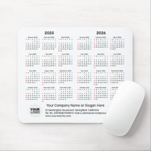 2 Jaar Kalender 2025 - 2026 Corporate Gift ZONDAG Muismat