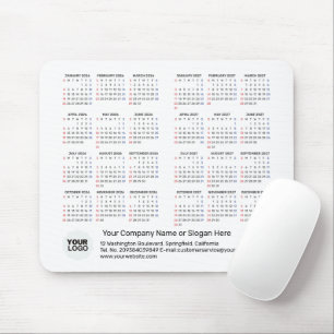 2 Jaar Kalender 2026 - 2027 Zakelijk Cadeau ZONDAG Muismat