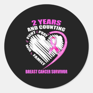 2 jaar kanker 2 jaar overlever van borstkanker ronde sticker