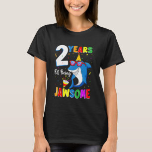 2 jaar na 2 jaar Jawsome Shark 2e verjaardag T-shirt