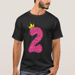 2 jaar oud 2e verjaardag roze meisjes prinses Gold T-shirt