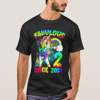 2 jaar oud 2e verjaardag Unicorn Girl Fabulous Sin T-shirt