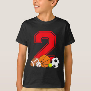 2 jaar oud Basketball Football Baseball Soccer Bir T-shirt