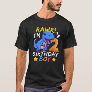 2 jaar oud cadeautje 2de verjaardag jongen dinosau t-shirt