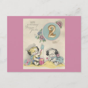 "2 jaar oud" Happy Birthday Briefkaart