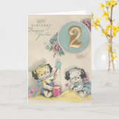  "2 jaar oud" Happy Birthday Kaart (Gele Bloem)