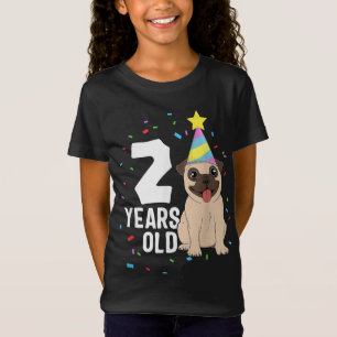 2 jaar oud Hondenliefhebber op geboortedag Pug Par T-shirt