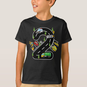 2 jaar oud Kids Verjaardag Vervoer Voertuig T-shirt