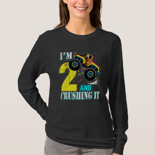 2 jaar oud meisje 2e verjaardag monster Truck Boy T-shirt