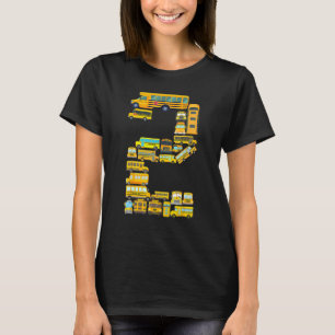 2 Jaar Oud Peuter 2e Verjaardag School Bus Thema K T-shirt