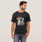 2 jaar oud verjaardag chihuahua hond puppy 2e deel t-shirt (Voorkant volledig)