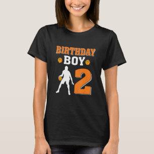 2 jaar oude 2e verjaardag Jongen Basketball T-shirt