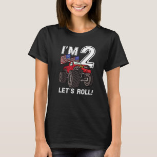 2 jaar oude Jongen Monster Truck 2e verjaardag Kin T-shirt