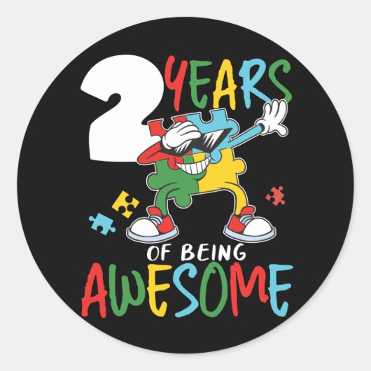 2 jaar oude kindermeisje ronde sticker (Voorkant)