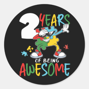 2 jaar oude kindermeisje ronde sticker