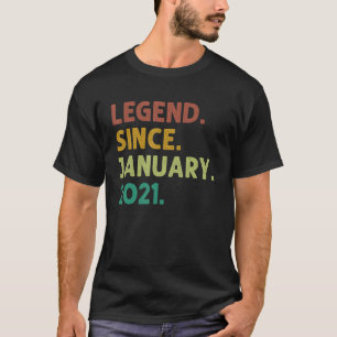 2 jaar oude leggende sinds januari 2021 2e verjaar t-shirt