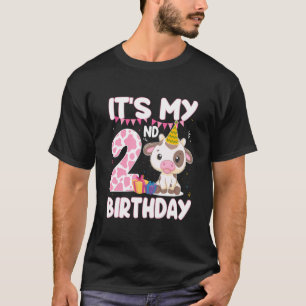 2 Jaar Oude Meisjes Het Is Mijn 2e Verjaardag Koe T-shirt