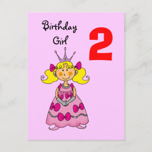 2 jaar oude prinses (blond haar) briefkaart