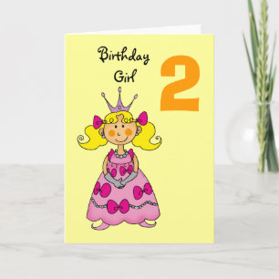 2 jaar oude prinses (blond haar) kaart