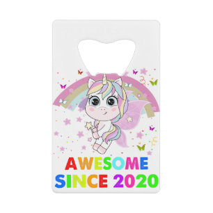 2 jaar oude Unicorn Cutie 1st Birthday Unicorn Gif Kredietkaart Flessenopener
