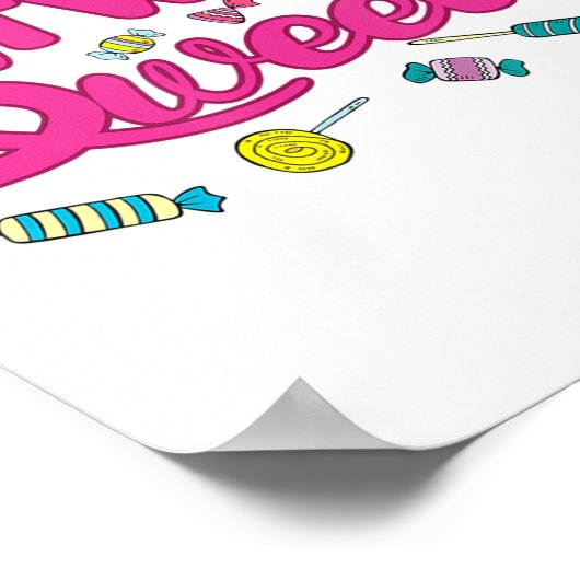 2 jaar oude verjaardag tweede zoet snoep tweede ge poster (Hoek)