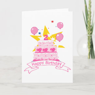 2 jaar oude verjaardagsCake Kaart