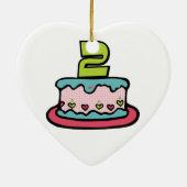 2 jaar oude verjaardagsCake Keramisch Ornament (Achterkant)