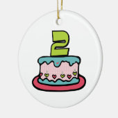 2 jaar oude verjaardagsCake Keramisch Ornament (Links)