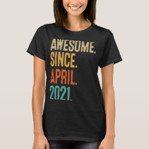 2 jaar oude Vintage april 2021 2e verjaardag 1 T-shirt