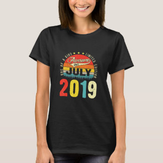 2 jaar oude Vintage juli 2019 beperkte editie 2e T-shirt
