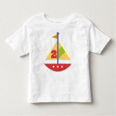 2 jaar oude zeilboot kinder shirts (Voorkant)