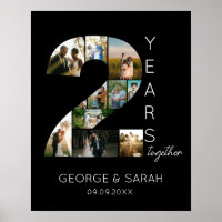 2 jaar samen Fotocollage bruiloft Jubileum
