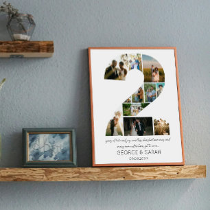 2 jaar samen Fotocollage bruiloft Jubileum Poster