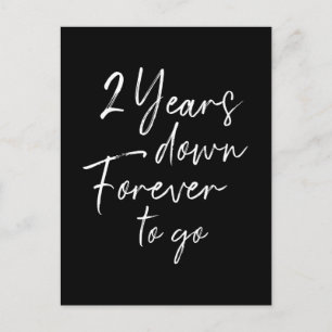 2 jaar tot 2 jaar voor de tweede trouwdag briefkaart