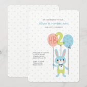 2 jaar Uitnodiging tot geboorte bunny (Voorkant / Achterkant)