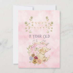 2 jaar verjaardag olifant baby meisje